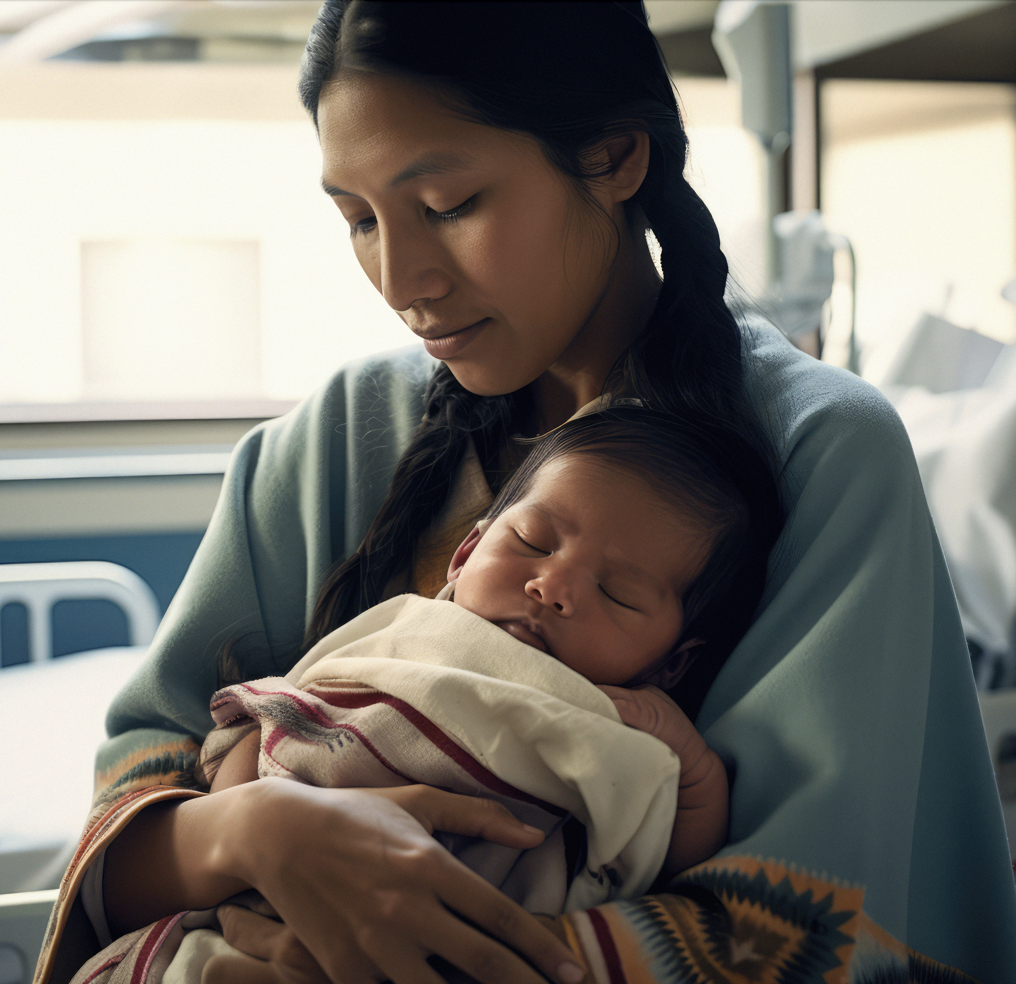 Image of Native mother and newborn