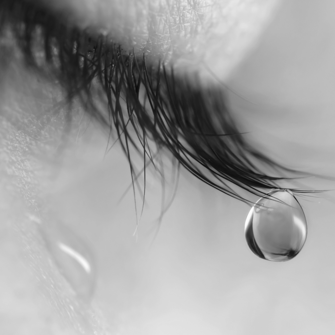 tear drop on eyelash